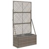 vidaXL Gartenpflanzer mit Gitter Grau 70 x 30 x 135 cm Poly-Rattan