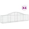 vidaXL Gabionen mit Hochbogen 4 Stk. 200x30x40/60 cm Verzinktes Eisen
