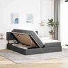 vidaXL Bett mit LED-Lichtleisten Dunkelgrau 180 x 200 cm Stoff