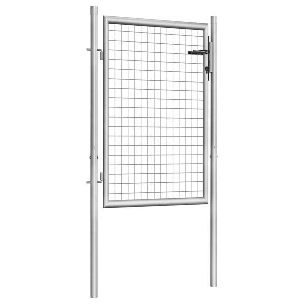 vidaXL Gartentor verzinkter Stahl 100 x 100 cm Silber