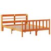 vidaXL Bettgestell mit Kopfteil ohne Matratze Wachsbraun 140x200 cm
