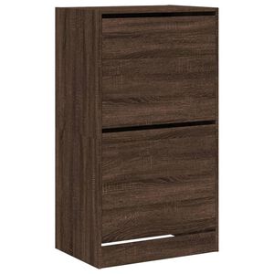vidaXL Schuhschrank mit 2 Klappen Braun Eiche-Optik 60x42x108 cm