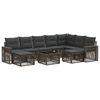vidaXL Gartensofa-set 10 stk. Grau und Dunkelgrau Poly-Rattan