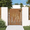 vidaXL Gartentor 100x125 cm Cortenstahl Gras-Design