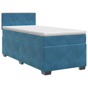 vidaXL Boxspringbett mit Matratze Dunkelblau 80 x 200 cm Samt