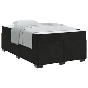 vidaXL Bettrahmen mit Matratze Schwarz 120 x 190 cm Stoff