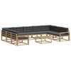vidaXL Outdoor-Sofagarnitur 10 Stk. Wei&szlig; und Anthrazit