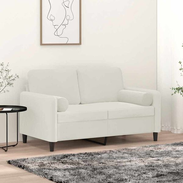 vidaXL Zierkissen 2 Stk. Creme Ø15x50 cm Samt