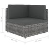 vidaXL 6-tlg. Garten-Lounge-Set mit Kissen Grau Poly Rattan