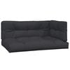 vidaXL Palettenkissen 3-tlg. Schwarz Stoff