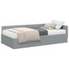 vidaXL Eckbettgestell mit Matratze 2 stk. Hellgrau 100 x 200 cm Stoff