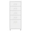 vidaXL Aktenschrank mit Rollen Wei&szlig; 28x41x69 cm Metall
