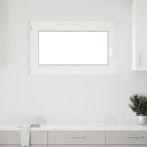 vidaXL Kellerfenster "RISOR" 100x50 cm Drehkipp DIN Links Wei&szlig;