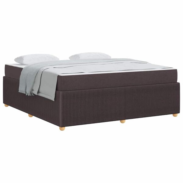 vidaXL Bettgestell mit Matratze Dunkelbraun 180 x 200 cm Stoff