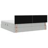 vidaXL Bett mit Stauraum und LED mit LED Hellgrau 200 x 200 cm Samt