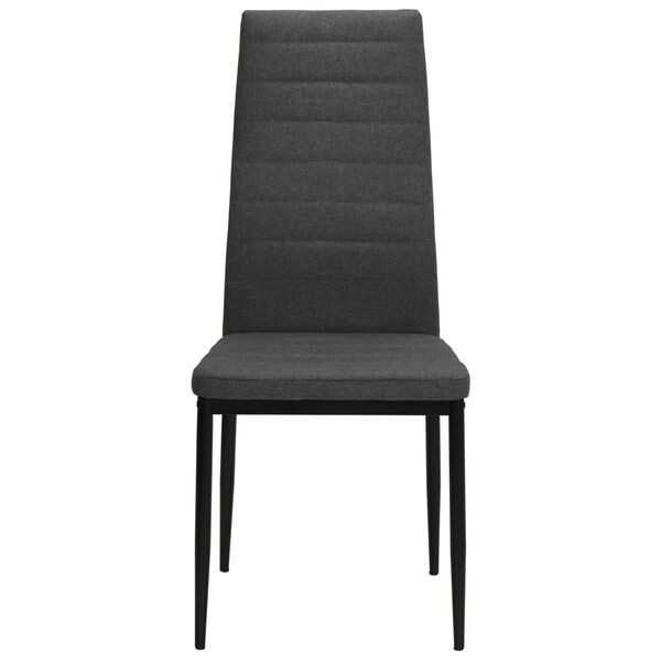 vidaXL Esszimmerst&uuml;hle 4 Stk. Grau Massivholz Gummibaum und Stoff