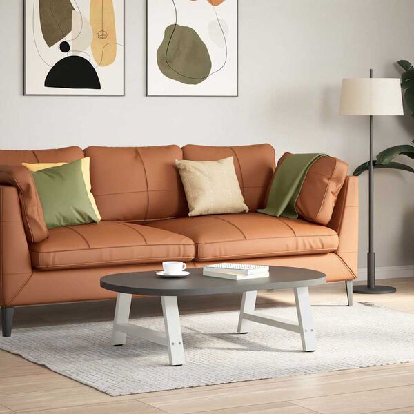vidaXL Couchtischbeine A-Form 2 Stk. Wei&szlig; 70x(30-31) cm Stahl