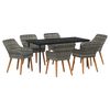 vidaXL Garten Essgruppe 7 stk. Grau Poly-Rattan