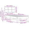 vidaXL Bettgestell mit gepolstertem Kopfteil Dunkelgrau 100 x 200 cm