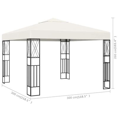 vidaXL Pavillon 3×3 m Creme Stoff