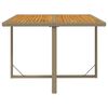 vidaXL Gartentisch Beige 109x107x74 cm Poly Rattan & Massivholz Akazie