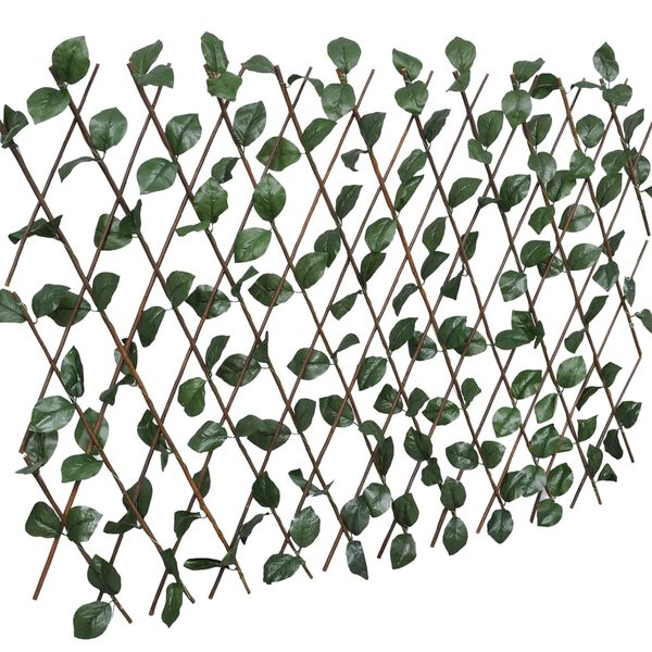 vidaXL Weidenzaun-Rankgitter 5 Stk. mit k&uuml;nstlichen Bl&auml;ttern 180x30 cm