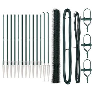 vidaXL Sechseckzaun mit Pfosten 25 x 1,5 m PVC-beschichteter Stahl