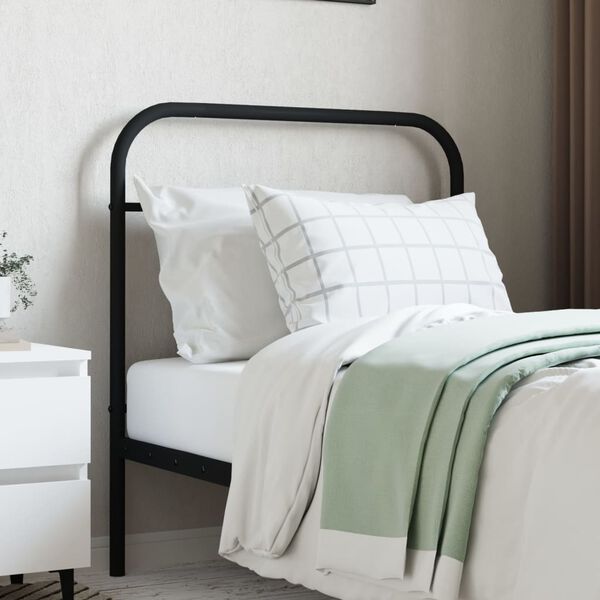 vidaXL Kopfteil Metall Schwarz 90 cm