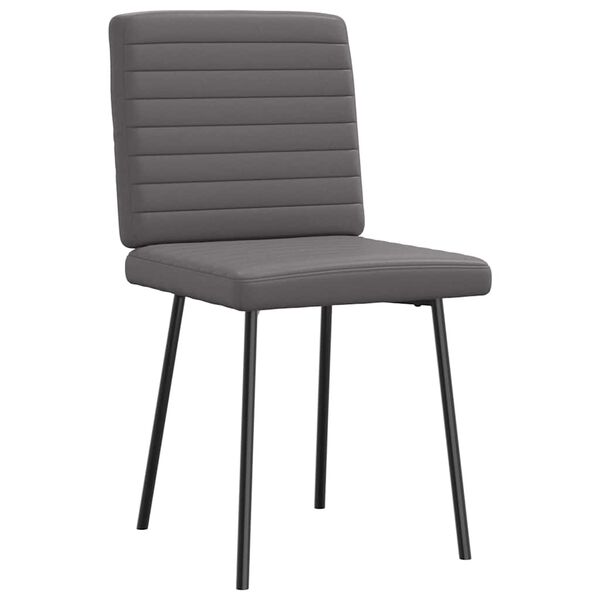 vidaXL Esszimmerst&uuml;hle 2 Stk. Grau Kunstleder
