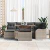 vidaXL Garten-Sofa-Set mit Speicher 7 pcs Grau Poly Rattan