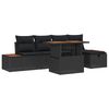 vidaXL Gartensofa-set 6 stk. Schwarz Poly-Rattan