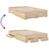 vidaXL Bettrahmen mit Schubladen Braun 120 x 190 cm Holzwerkstoff