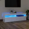 vidaXL TV-Schrank mit LED-Leuchten Hochglanz-Wei&szlig; 120x35x40 cm
