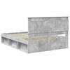 vidaXL Bettrahmen mit Kopfteil Beton 140 x 190 cm Massives Kiefernholz
