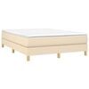 vidaXL Boxspringbett mit Matratze Creme 140x190 cm Stoff