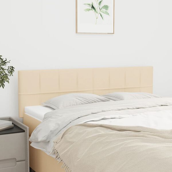 vidaXL Kopfteile 2 Stk. Creme 72x5x78/88 cm Stoff
