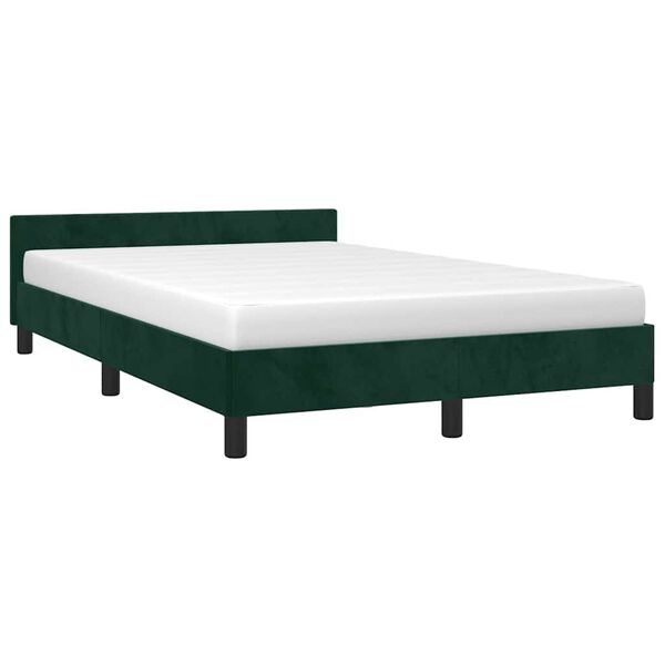 vidaXL Bettgestell ohne Matratze Dunkelgr&uuml;n 120x190 cm Samt