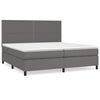 vidaXL Boxspringbett mit Matratze Grau 200x200 cm Kunstleder