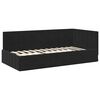 vidaXL Eckbettgestell mit Kopfteil Schwarz 90 cm x 200 cm Samt