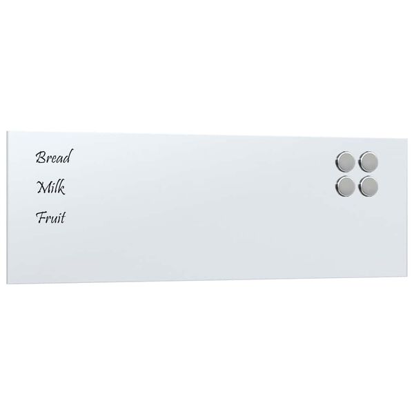 vidaXL Magnettafel Wandmontage Wei&szlig; 60x20 cm Hartglas