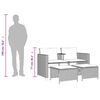 vidaXL Gartensofa 2-Sitzer mit Tisch und Hockern Braun Poly Rattan
