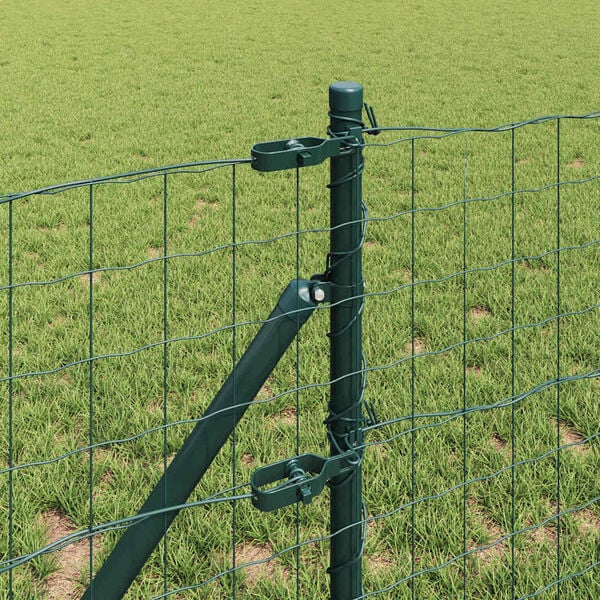 vidaXL Zaun mit Pfosten Gr&uuml;n 0,6 x 50 m Stahl und PVC