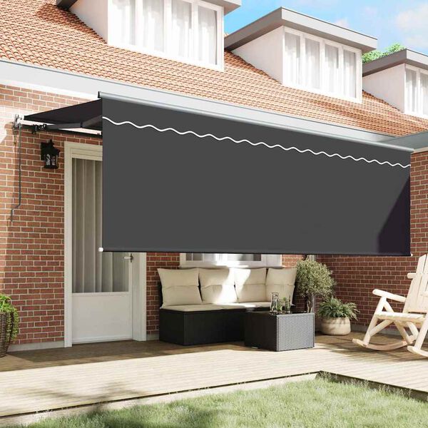 vidaXL Einziehbare Markise Anthrazit 350 x 200 cm Stoff