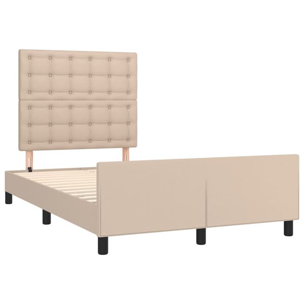 vidaXL Bettgestell mit Kopfteil Cappuccino-Braun 120x200 cm Kunstleder