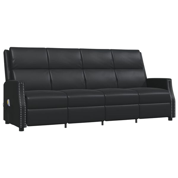 vidaXL 4-Sitzer Massagesessel Schwarz Kunstleder