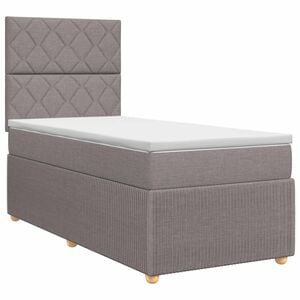 vidaXL Boxspringbett mit Matratze mit Kopfteil Taupe 80 x 200 cm Stoff