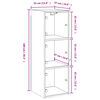 vidaXL Wandschrank mit Glast&uuml;ren Schwarz 35x37x100 cm