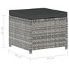 vidaXL 5-tlg. Garten-Lounge-Set mit Auflagen Poly Rattan Grau