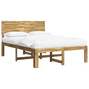 vidaXL Doppelbettgestell mit Kopfteil ROSTOCK Wei&szlig; 135 x 190 cm