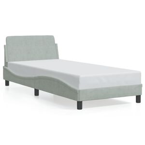 vidaXL Bettgestell "Dover" Hellgrau 90x200 cm Samt